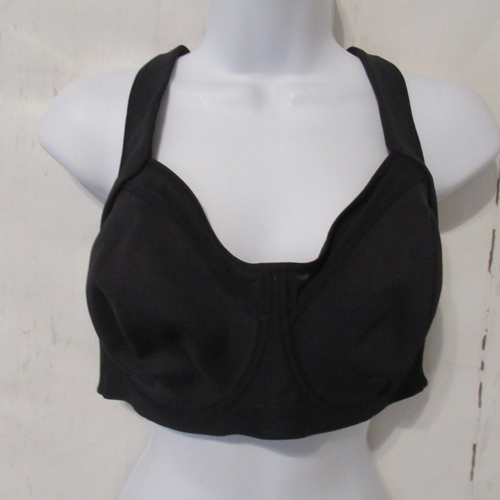 New Syrokan Sports Bra 36E Black High Impact Sport Underwire Wide Strap A217